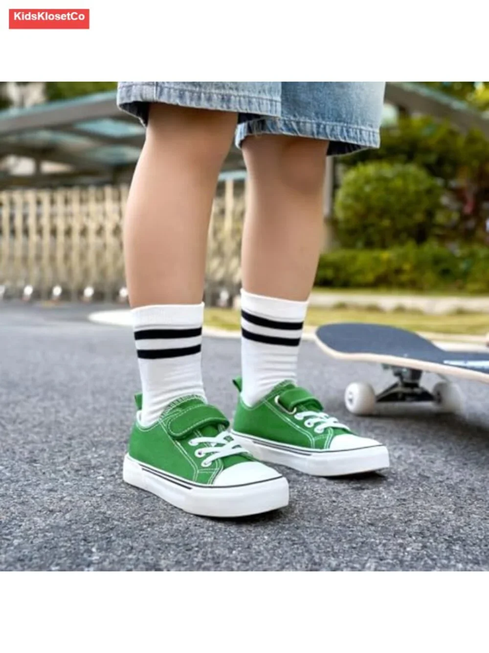 Adjustable Hook & Loop Strap Canvas Low Top Sneakers for Toddlers